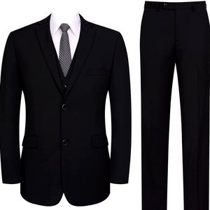 Mens black classic 3 piece suit